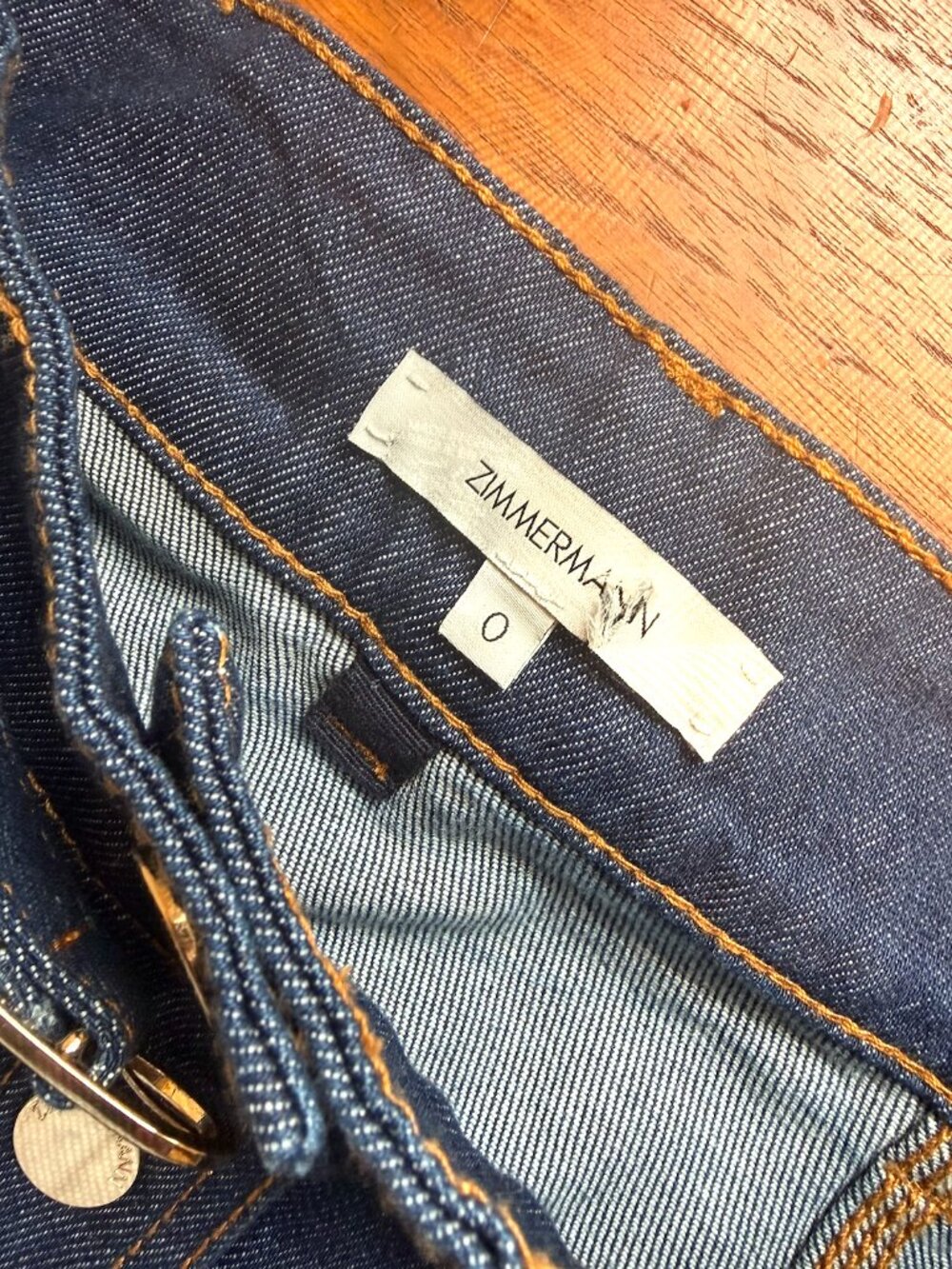 AUTH Zimmermann Aline denim skirt size 0 - Picture 5 of 6